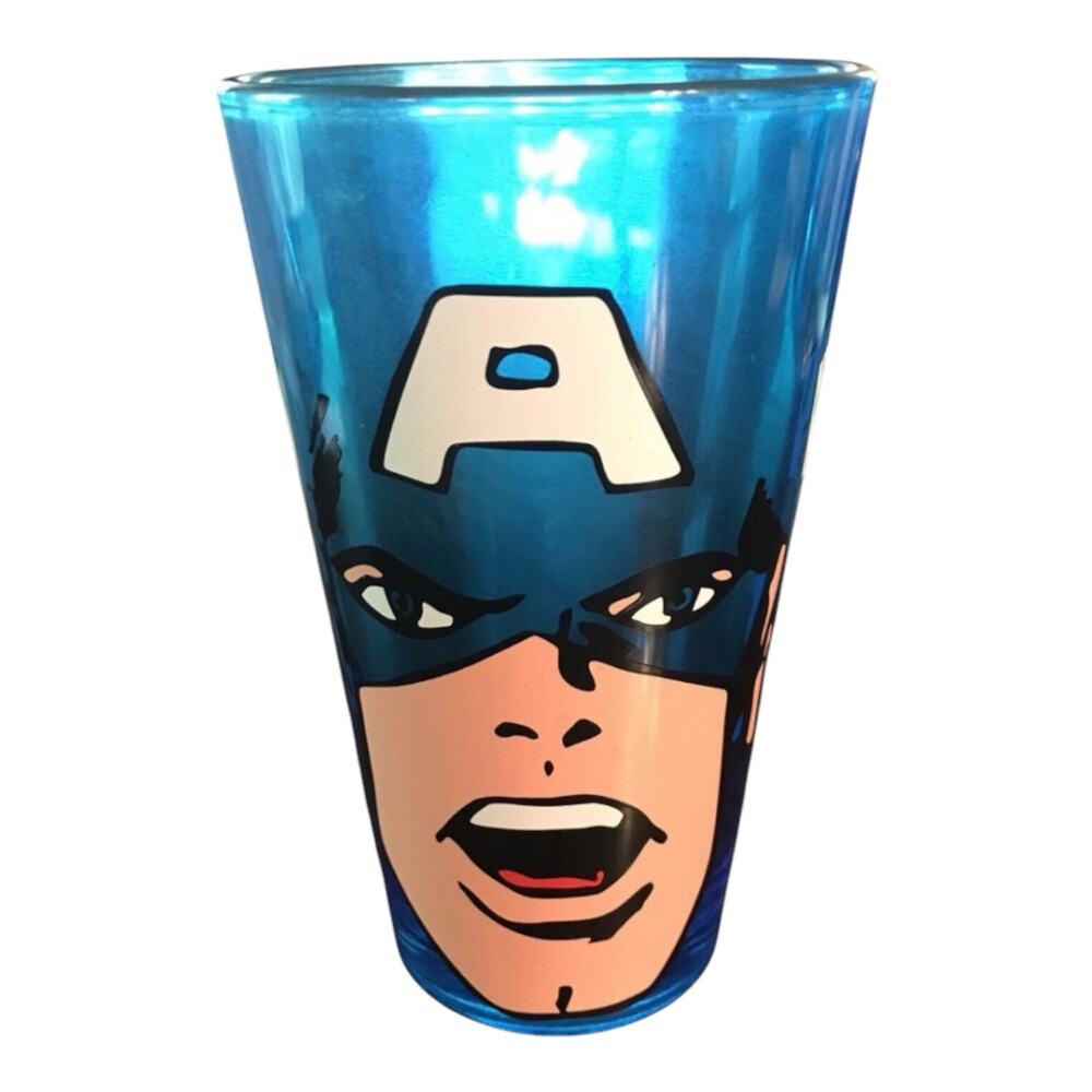Marvel Captain America Glass Tumbler 16 oz Drinking Glass Avengers Superhero